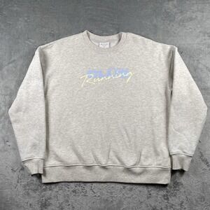 WILO THE LABEL Sweatshirt Womens Size M Grey Wellness Running Club Pastel Crew